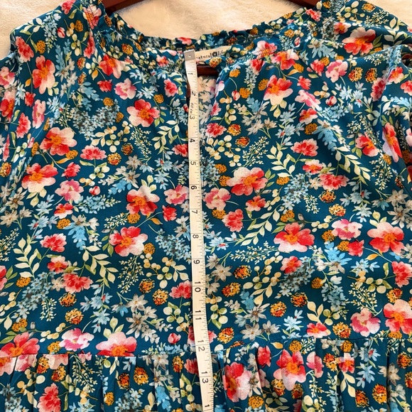 Natural Life Floral Long Sleeve Tiered Maxi Dress size Large - Picture 4 of 5